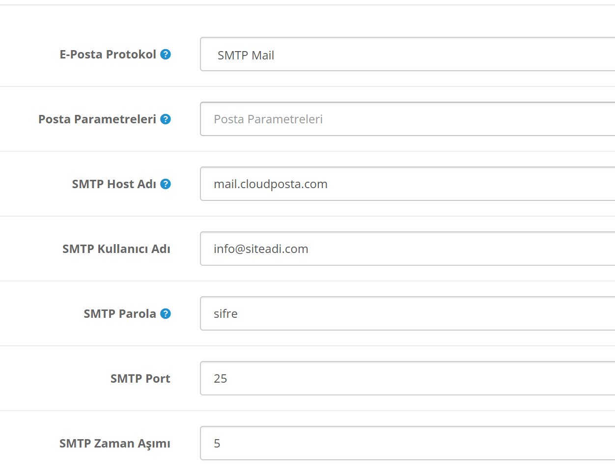 Website SMTP Kurulumu